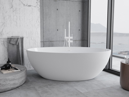 Mexen Nike szabadon álló kád 175 x 100 cm, fehér, fehér túlfolyó - 54071751000-20