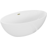 Mexen Nike cadă freestanding 175 x 100 cm, alb, cu preaplin auriu - 54071751000-50
