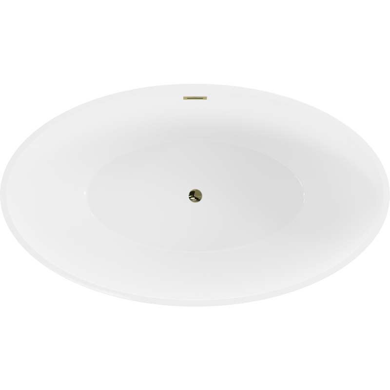 Mexen Nike cadă de baie freestanding 175 x 100 cm, albă, preaplin auriu - 54071751000-50