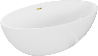 Cada Nike cadă freestanding 175 x 100 cm, alb, cu preaplin aurit periat - 54071751000-55