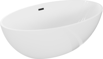 Cana freestanding Mexen Nike 175 x 100 cm, albă, deversare neagră - 54071751000-70
