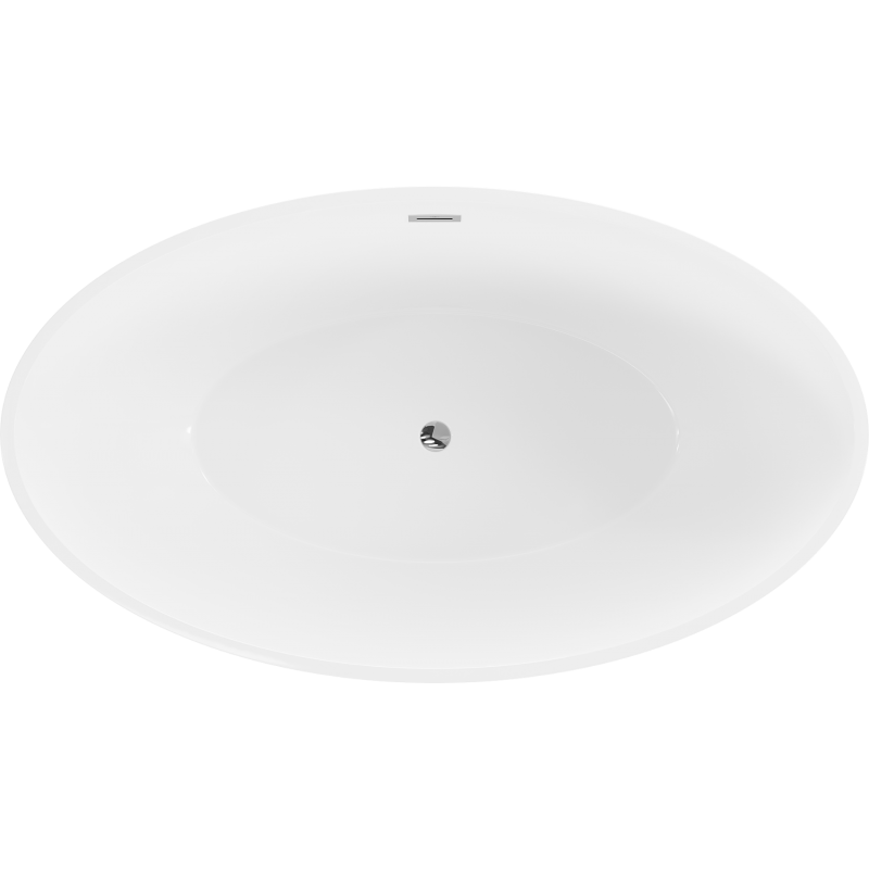 Mexen Nike cadă freestanding 175 x 100 cm, albă/neagră, preaplin crom - 54071751075-01