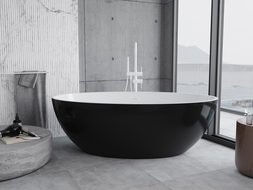 Mexen Nike cadă de sine stătătoare 175 x 100 cm, alb/negru, preaplin alb - 54071751075-20