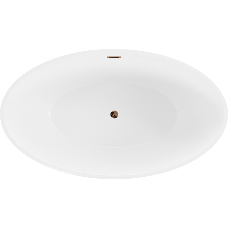 Mexen Nike cadă de baie freestanding 175 x 100 cm, alb/negru, preaplin aur roz - 54071751075-60