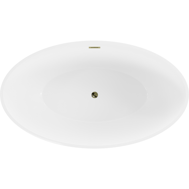 Mexen Nike cadă freestanding 175 x 100 cm, albă/neagră, preaplin auriu - 54071751075-50