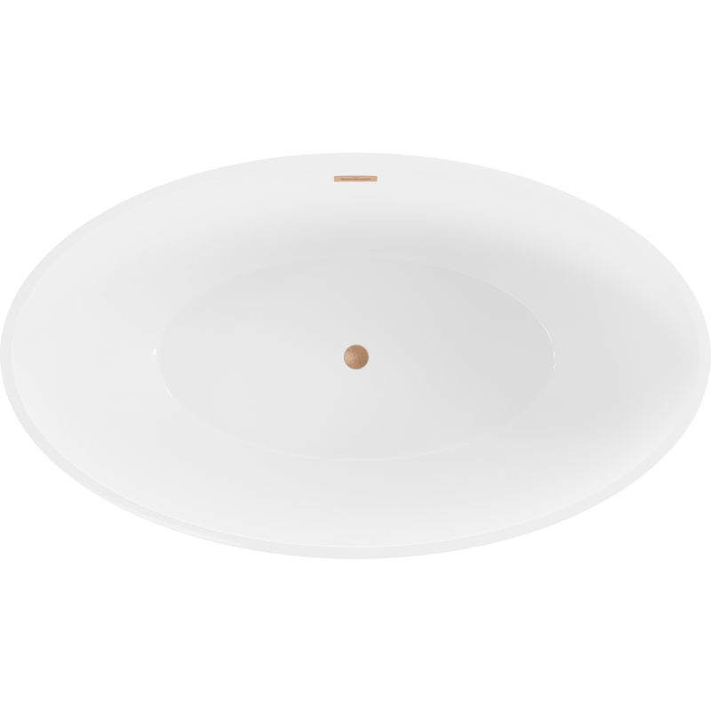 Mexen Nike szabadon álló kád 175 x 100 cm, fehér/fekete, rézszálcsiszolt túlfolyó - 54071751075-65