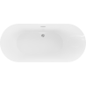 Mexen Roxy cadă freestanding 180 x 85 cm, alb, preaplin crom - 51201808500-01
