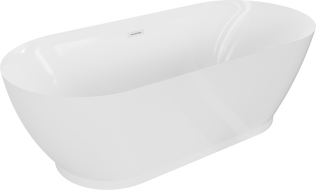 Mexen Roxy cadă independentă 180 x 85 cm, albă, preaplin alb - 51201808500-20