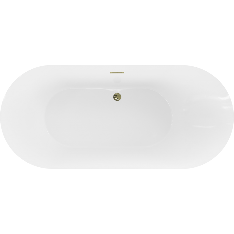 Mexen Roxy cadă de baie freestanding 180 x 85 cm, albă, preaplin auriu - 51201808500-50