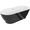 Mexen Roxy szabadon álló kád 180 x 85 cm, fehér/fekete, króm túlfolyó - 51201808575-01