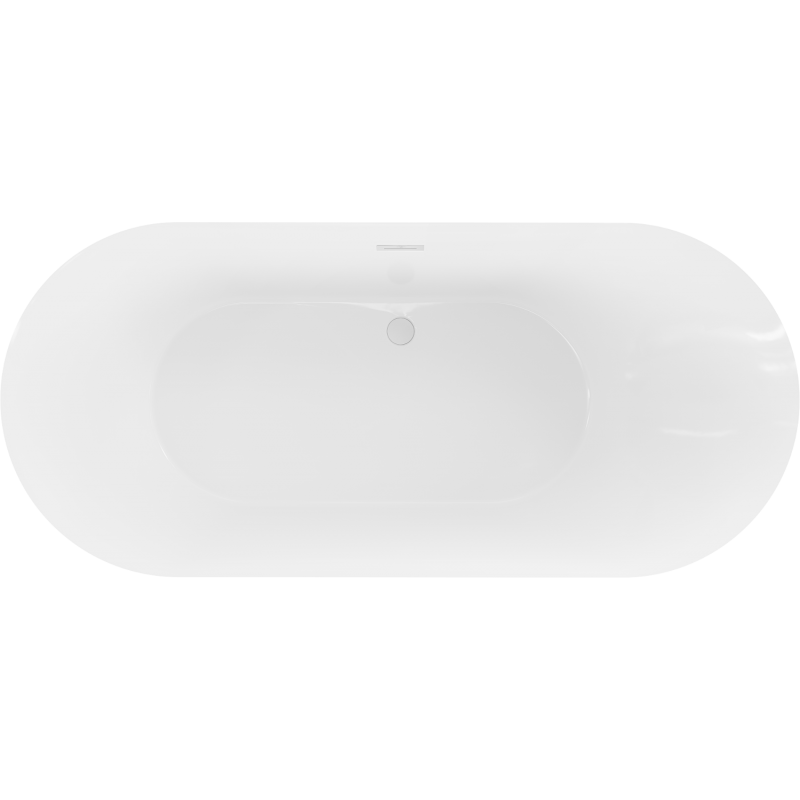 Mexen Roxy cadă freestanding 180 x 85 cm, alb/negru, preaplin alb - 51201808575-20