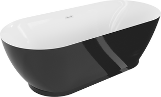 Mexen Roxy cadă freestanding 180 x 85 cm, alb/negru, preaplin alb - 51201808575-20