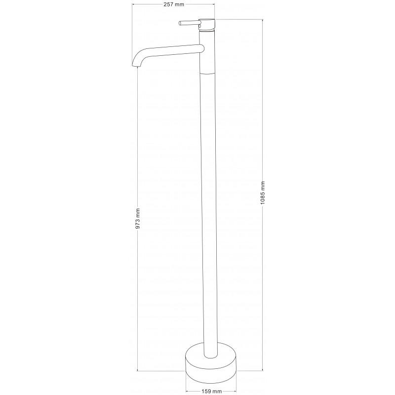 Mexen Rumba szabadon álló mosdócsaptelep, fekete - 73534-70