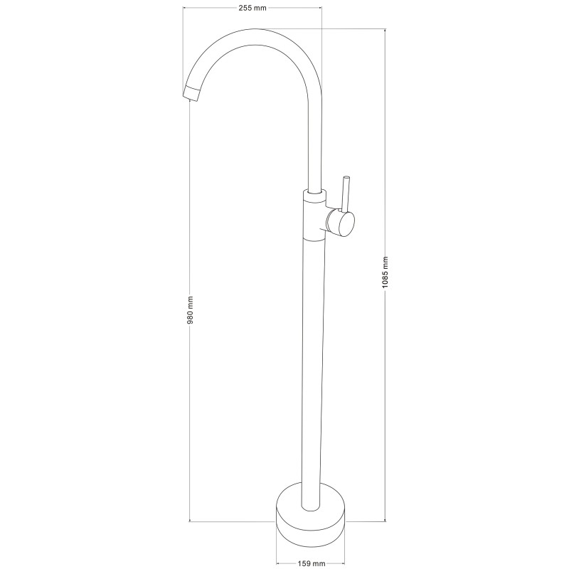 Mexen Alma baterie de chiuvetă independentă, neagră - 75034-70