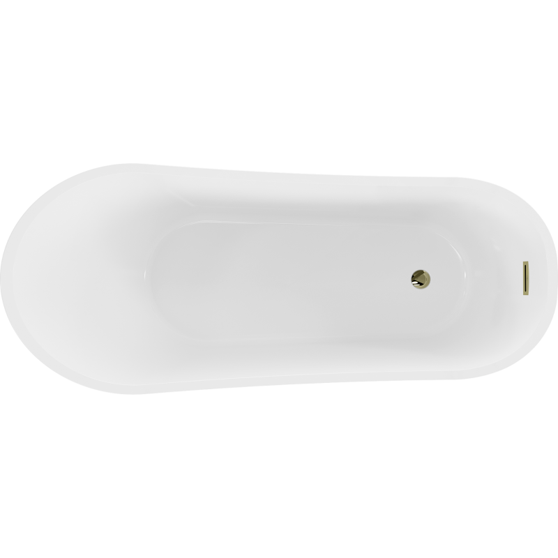 Mexen Alta szabadon álló kád 170 x 75 cm, fehér, arany túlfolyó - 52141707500-50