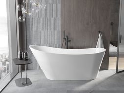 Mexen Alta cadă freestanding 170 x 75 cm, albă, scurgere neagră - 52141707500-70