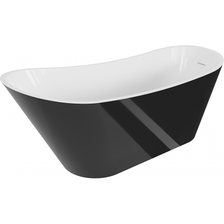 Mexen Alta szabadon álló fürdőszoba kád 170 x 75 cm, fehér/fekete, fehér túlfolyó - 52141707575-20