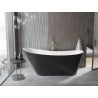 Mexen Alta cadă freestanding 170 x 75 cm, alb/negru, preaplin auriu - 52141707575-50
