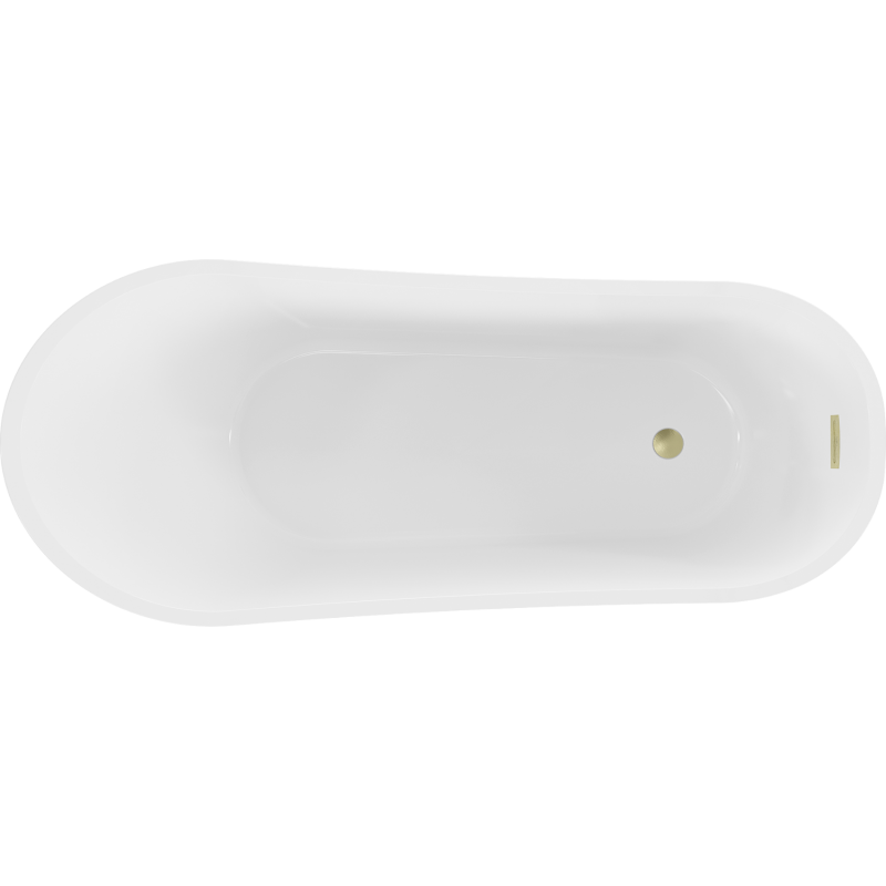 Mexen Alta cadă de baie independentă 170 x 75 cm, alb/negru, preaplin auriu periat - 52141707575-55