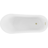 Mexen Alta szabadon álló fürdőszoba 170 x 75 cm, fehér/fekete, arany kefés lefolyó - 52141707575-55
