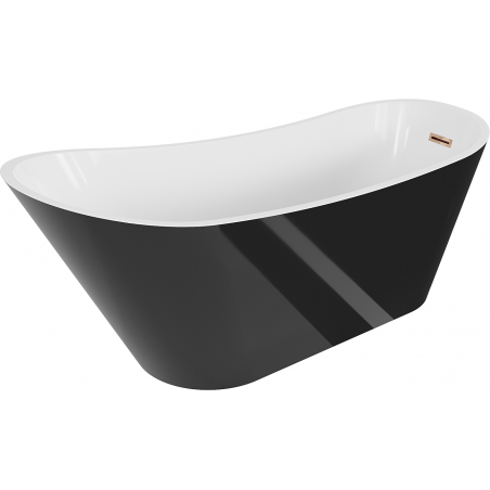 Mexen Alta szabadon álló kád 170 x 75 cm, fehér/fekete, rózsaszín arany - 52141707575-60