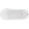 Mexen Alta szabadon álló kád 170 x 75 cm, fehér/fekete, kefélt réz lefolyóval - 52141707575-65