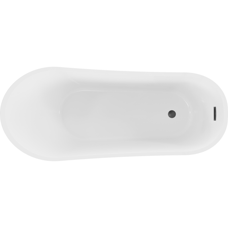 Mexen Alta szabadon álló kád 170 x 75 cm, fehér/fekete, fekete túlfolyó - 52141707575-70