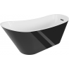 Mexen Alta szabadon álló kád 170 x 75 cm, fehér/fekete, gun metal lefolyó - 52141707575-95