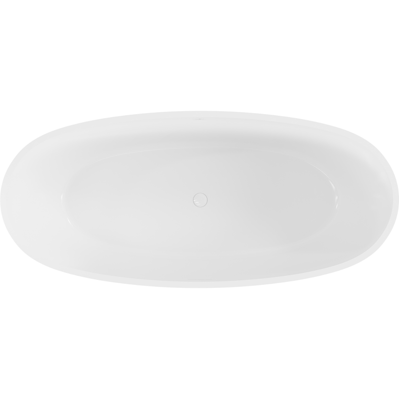 Mexen Torino cadă freestanding din conglomerat 155 x 78 cm, alb lucios - 57271557810