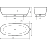 Mexen Torino cadă de sine stătătoare din conglomerat 175 x 78 cm, alb mat - 57271757800
