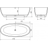 Mexen Torino cadă autoportantă din piatră compozită 175 x 78 cm, alb lucios - 57271757810