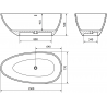 Cada stand-alone Mexen Imola din conglomerat 150 x 77 cm, beton mat - 57281507661