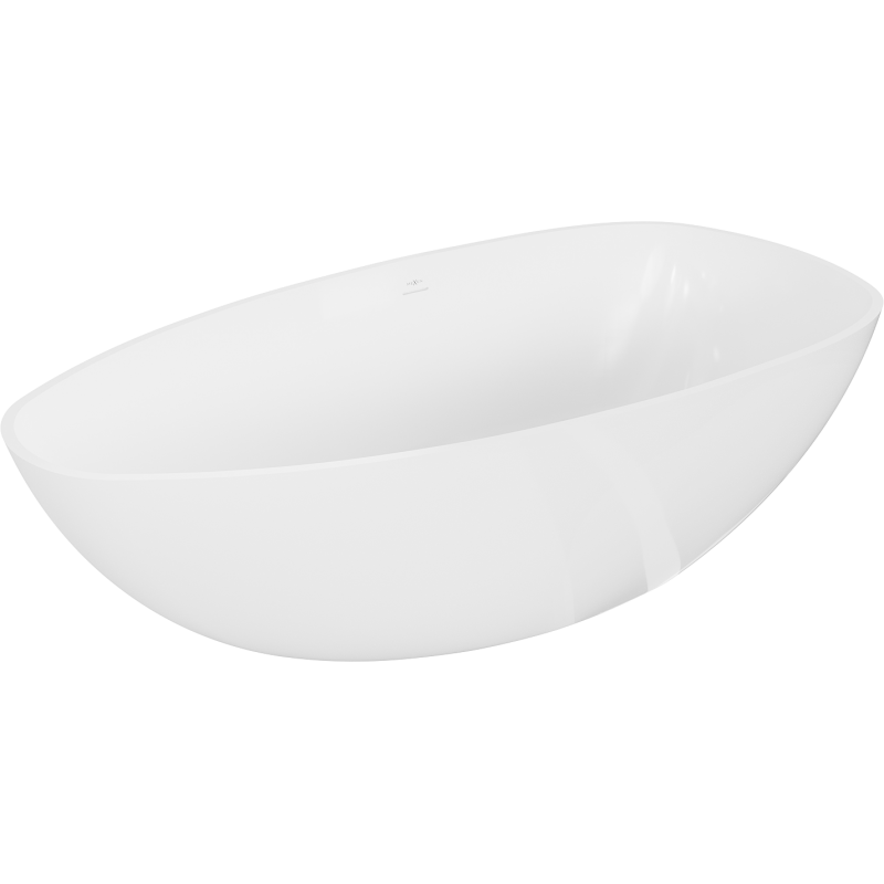 Mexen Imola cadă freestanding din conglomerat 170 x 88 cm, alb lucios - 57281708510