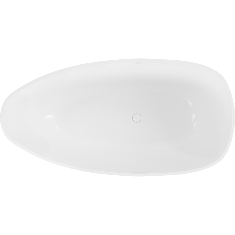 Mexen Imola cadă freestanding din conglomerat 170 x 88 cm, alb lucios - 57281708510