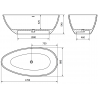 Mexen Imola cadă de sine stătătoare din conglomerat 170 x 88 cm, beton mat - 57281708561