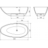 Mexen Milano cadă de sine stătătoare din conglomerat 150 x 82 cm, alb mat - 57301508500