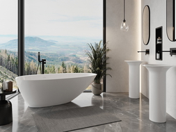 Mexen Milano szabadon álló kád konglomerátumból 150 x 82 cm, fehér fényes - 57301508510