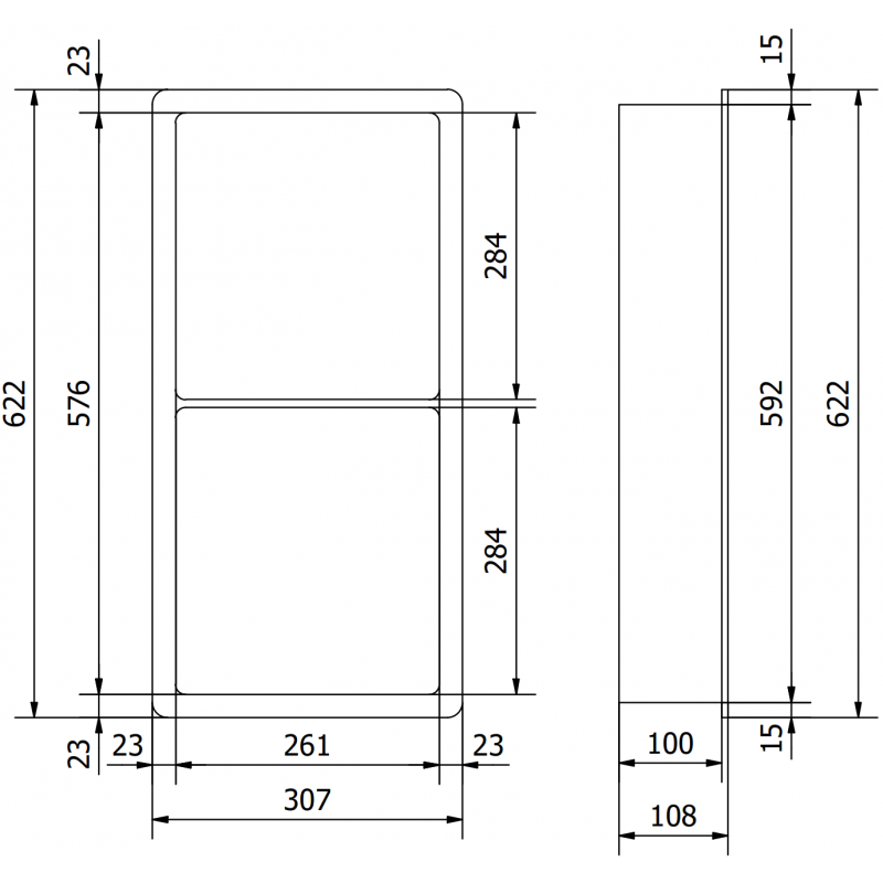 Mexen X-Wall-K konglomerát fali polc 62,2 x 30,7 cm, fehér - 1900623010