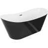 Mexen Montana szabadon álló kád 150 x 75 cm, fehér/fekete, túlfolyó gun metal - 52011507575-95