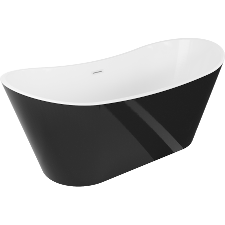Mexen Montana cadă de baie freestanding 170 x 80 cm, alb/negru, preaplin alb - 52011708075-20