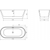 Mexen Flavia cada una 170 x 75 cm, alb, preapă crom - 54031708000-01