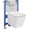Mexen Vega szerelőkészlet WC beépíthető Fenix XS-F WC csészével és lassú záródású ülőkével, fehér fényes