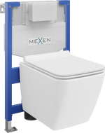 Mexen Vega szerelőkészlet WC beépíthető Fenix XS-F WC csészével és lassú záródású ülőkével, fehér fényes