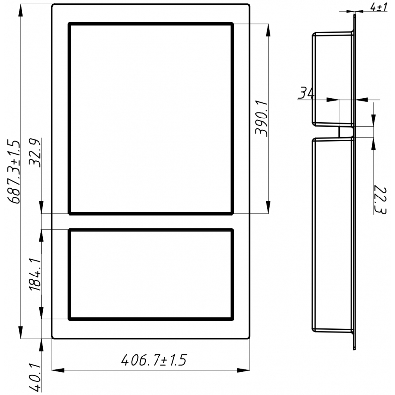 Mexen X-Wall-S SMC peremes fali polc 68,6 x 40,7 cm, fehér - 1901694109