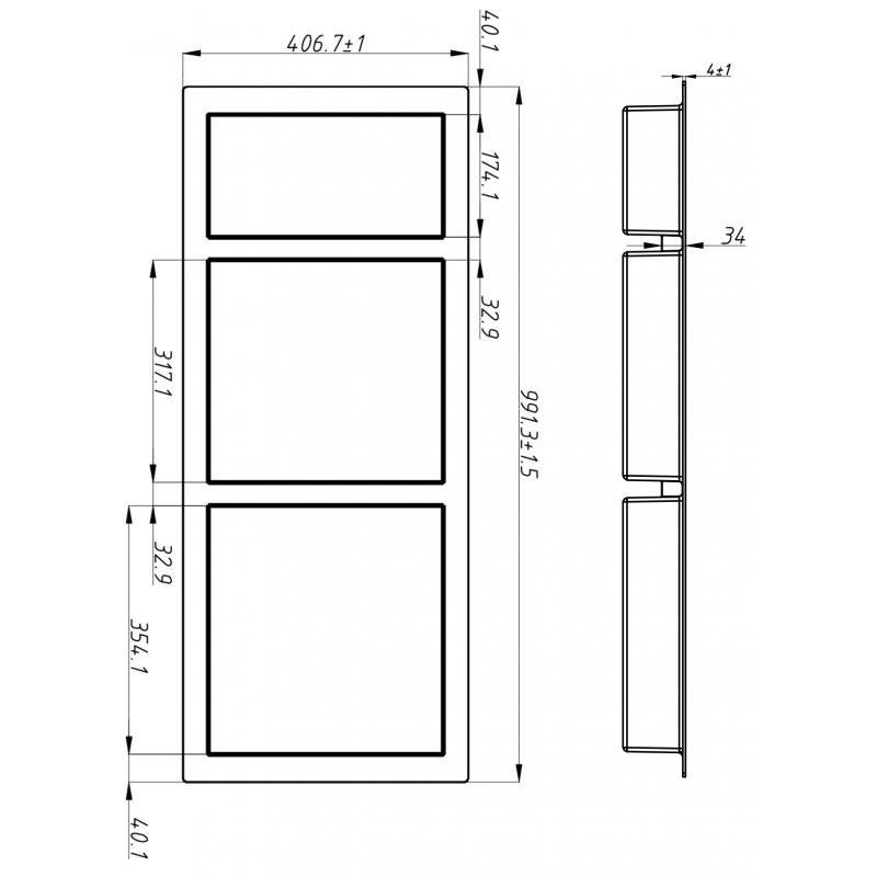 Mexen X-Wall-S SMC fali polc peremmel 99,1 x 40,7 cm, fehér - 1901994109
