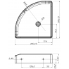 Mexen X-Wall-S raft de perete colțar SMC 20,5 x 20,5 cm, alb - 1901202005