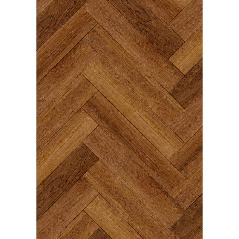 Mexen Lubbock panouri vinil heringbone 635 x 127 mm SPC 6,5 mm, suport IPEX 1,5 mm, 4 V-Fugă, Teak- F1186-0635-127-505-4V1-08