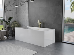 Mexen Vigo cadaf totalmente liber 178,5 x 80 cm, alb, cu evacuare aurie - 51251788000-50