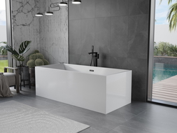 Mexen Vigo cadă de sine stătătoare 178,5 x 80 cm, albă, preaplin negru - 51251788000-70