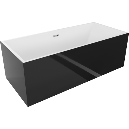 Mexen Vigo szabadon álló kád 178,5 x 80 cm, fehér/fekete, krómozott túlfolyó - 51251788075-01